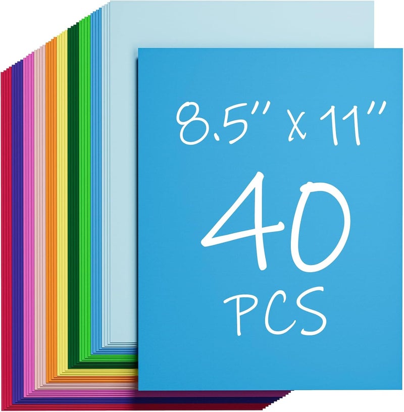 CREGEAR 40 Sheets Colored Cardstock Printer Paper 8.5 x 11, 10 Assorted Colors Card Stock, 180gsm/65lb Multicolor A4 Colorful Construction Paper for Crafting, Christmas DIY Card Making, Scrapbooking - Image 1